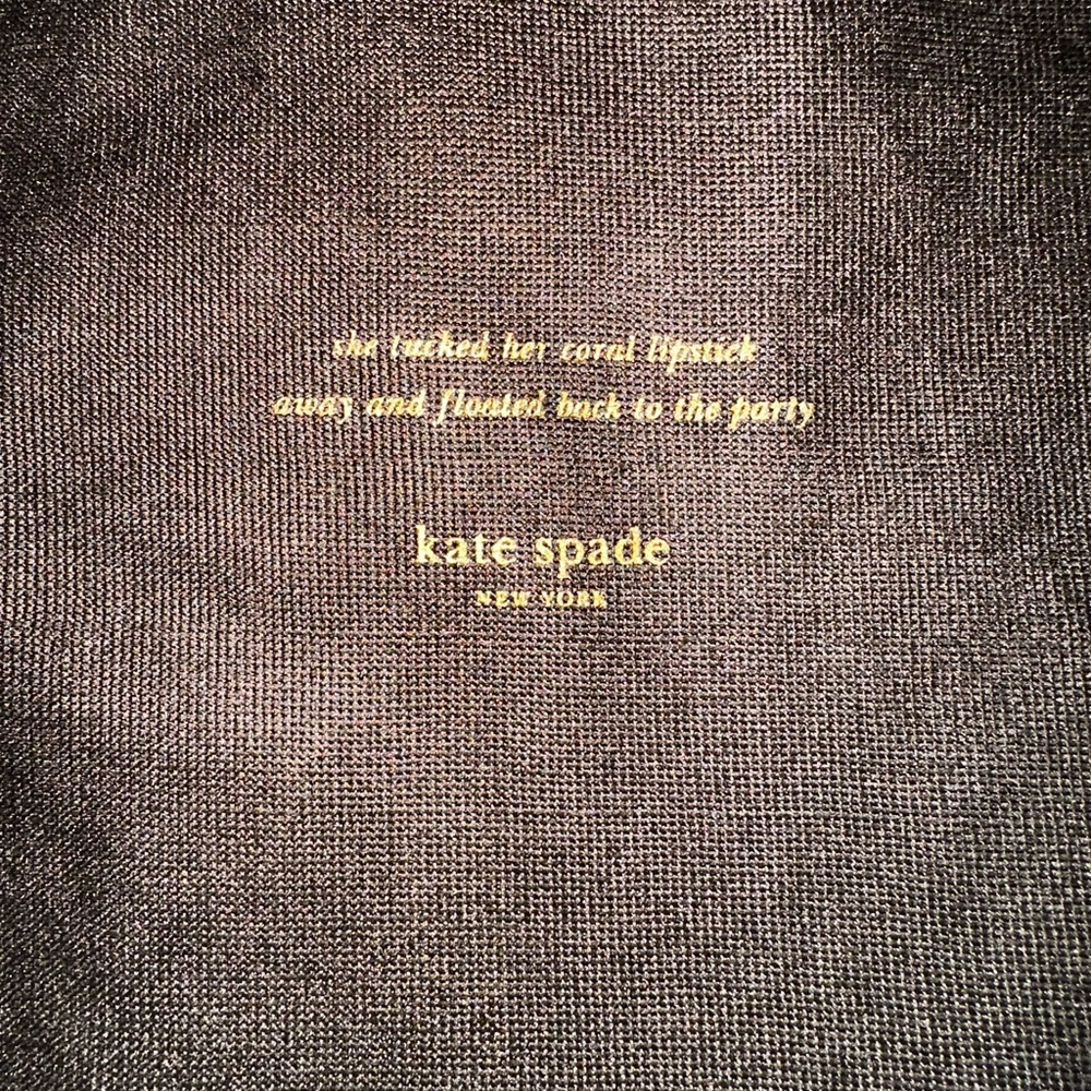 Authentic Kate Spade Brown Textured Fabric with Gold Accents dust bag